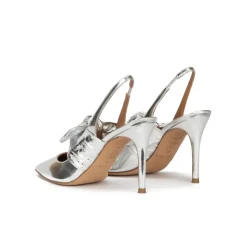 Jaqueline Escarpins à brides en cuir métallisé argenté