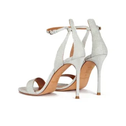 Martina Sandales à talons hauts en tissu pailleté argenté