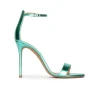 Monique Sandales à talons hauts en cuir métallisé vert d'eau
