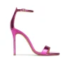 Monique Sandales à talons hauts en cuir métallisé fuchsia