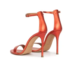 Monique Sandales à talons hauts en cuir métallisé rose corail