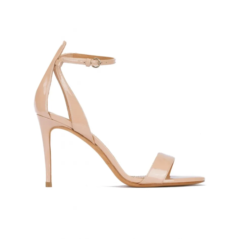 Omaira Sandales à talons hauts en cuir verni nude