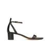Oneida Sandales de talon moyen large en cuir noir