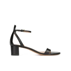 Oneida Sandales de talon moyen large en cuir noir