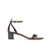 Oneida Sandales de talon moyen large en cuir verni noir