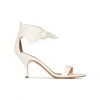Quelea Sandales à talons moyens en cuir blanc cassé