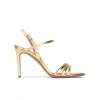 Quillet Sandales à talons hauts en cuir métallisé doré