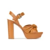 Quilma Sandales plates-formes en cuir camel